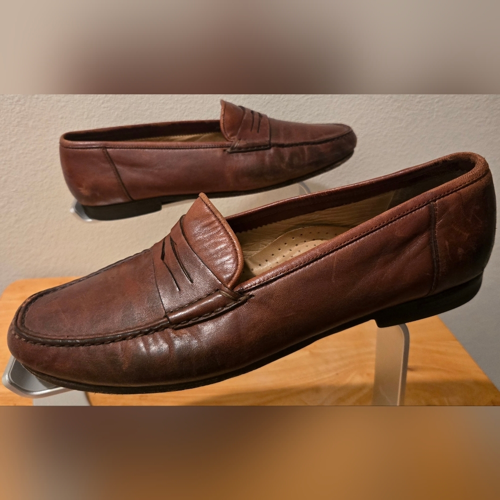 Santoni Italy Penny Loafers Brown for Men Size 9.5US